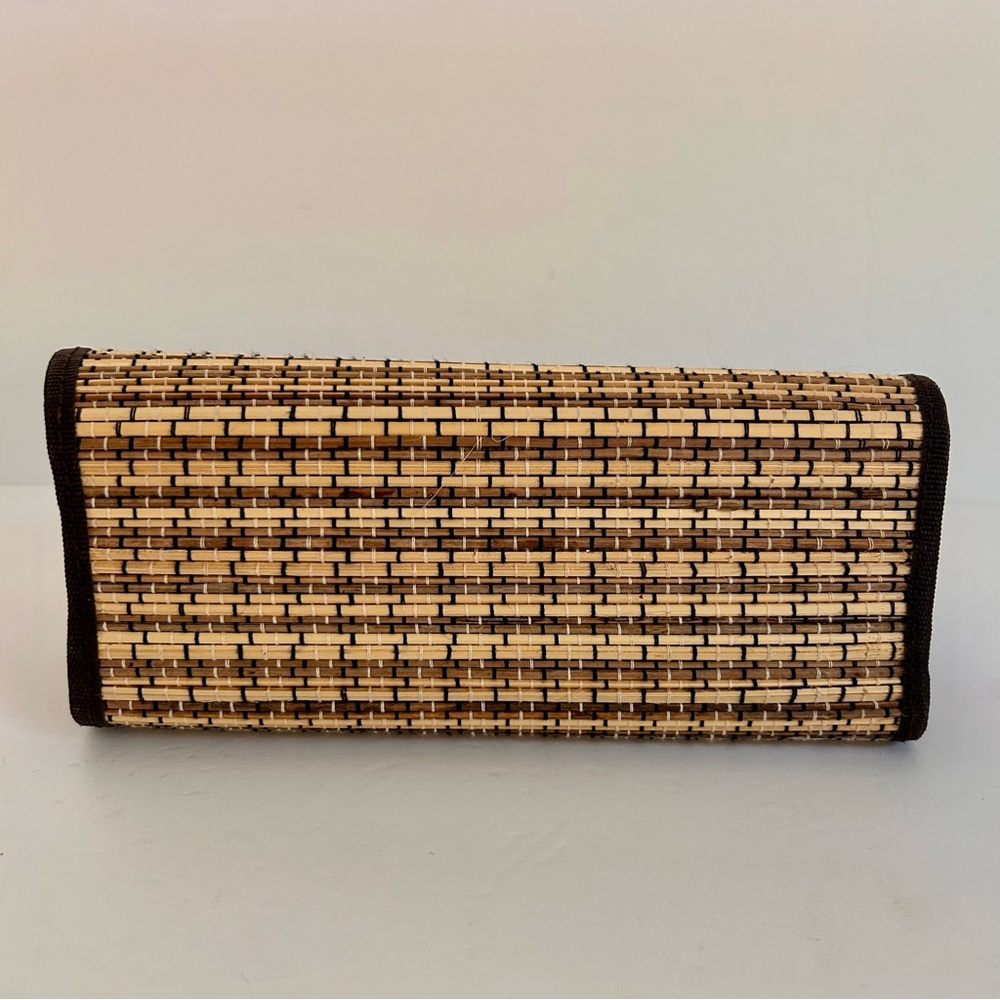 Vintage Wooden Bamboo Slatted Double Handle purse/Handbag - Picture 5 of 8